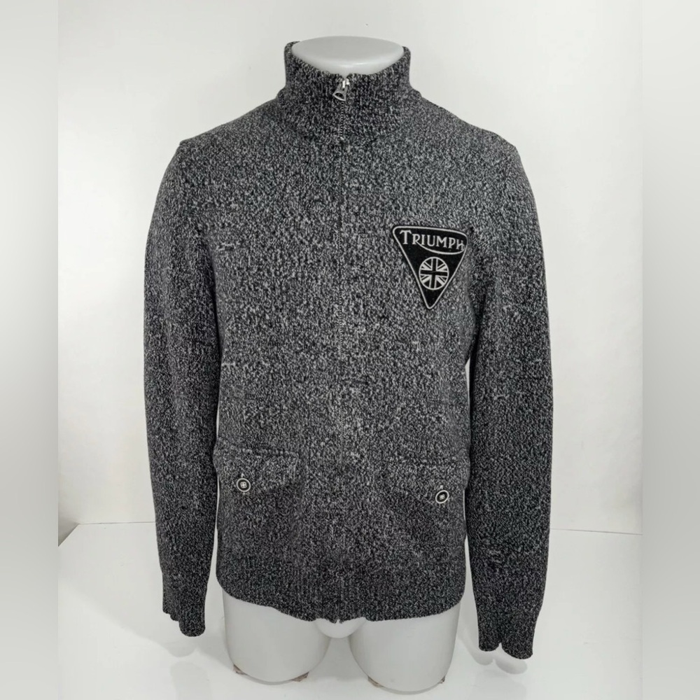 TRIUMPH MOTORCYCLES / LUCKY BRAND - Mens S Full Zip Sweater Jacket